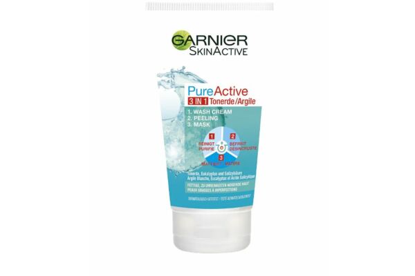 Garnier PureActive 3 in 1 Clay Cleanser Tb 150 ml