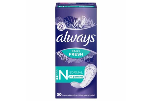 always protège-slip Daily Fresh Normal sans parfum 30 pce