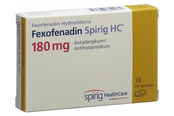 Fexofénadine Spirig HC cpr pell 180 mg 10 pce
