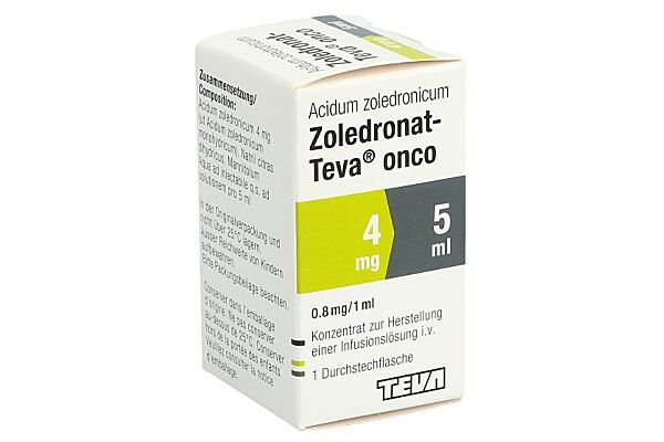 Zoledronat-Teva onco Inf Konz 4 mg/5ml Durchstf 5 ml