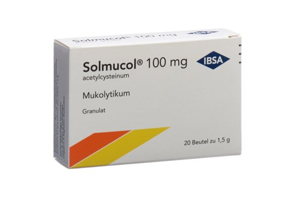 Solmucol gran 100 mg sans sucre 20 sach 1.5 g