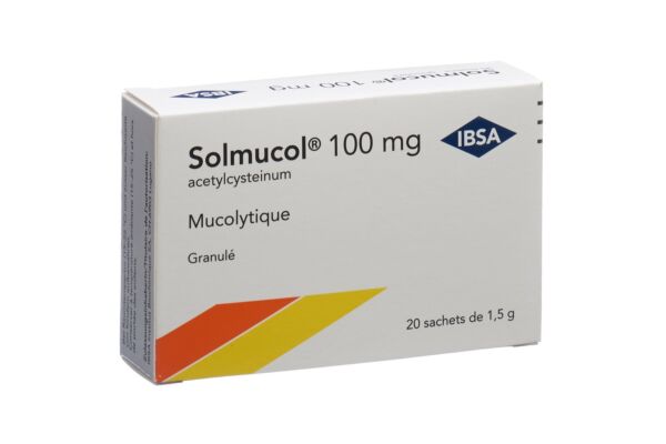 Solmucol gran 100 mg sans sucre 20 sach 1.5 g