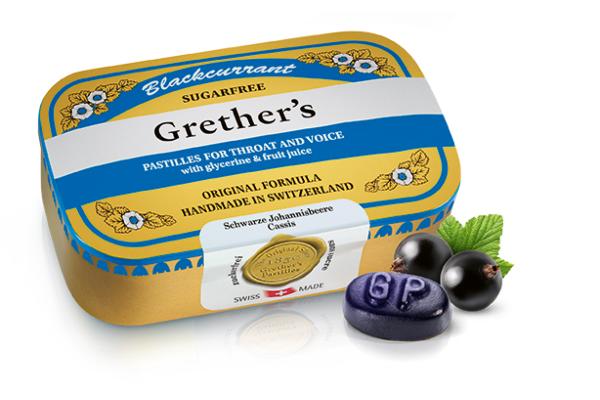 Grethers Blackcurrant pastilles sans sucre bte 110 g
