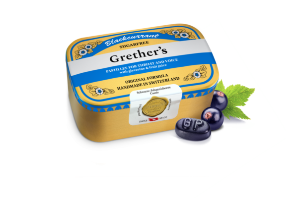 Grethers Blackcurrant Pastillen ohne Zucker Ds 440 g