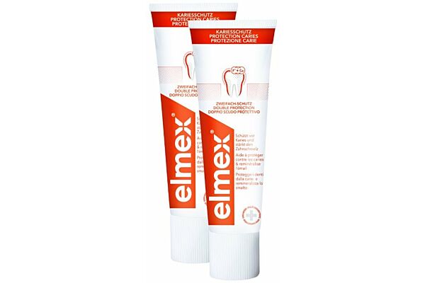 elmex PROTECTION CARIES dentifrice duo 2 x 75 ml