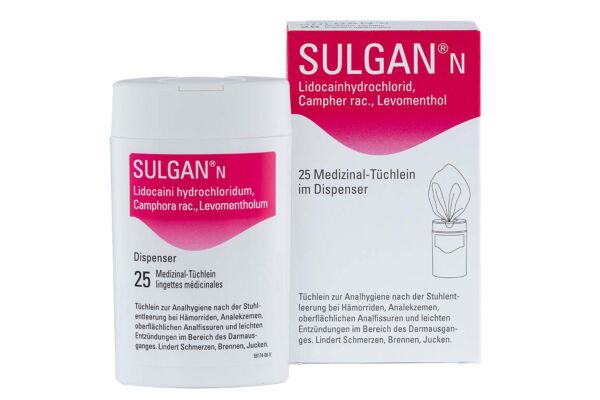 Sulgan-N lingettes médicinales en dispenseur 25 pce
