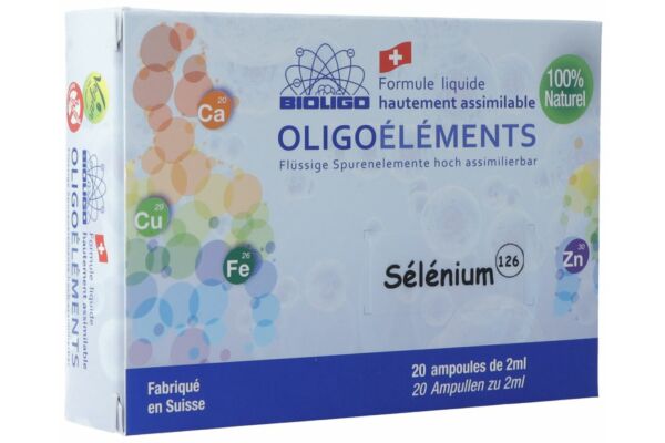 Bioligo Selenium formule liquide ionisée sans alcool 20 Amp 2 ml