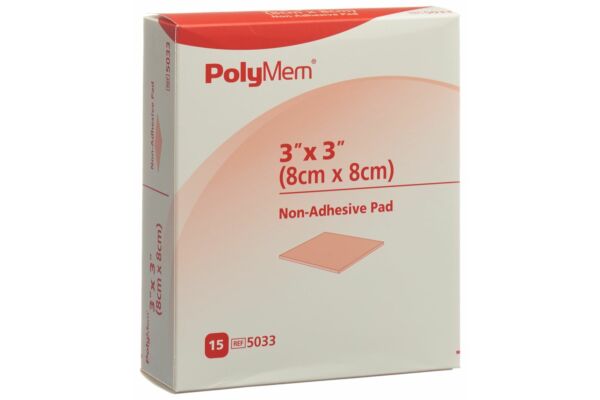PolyMem pansement 8x8cm non adhesive stérile 15 pce