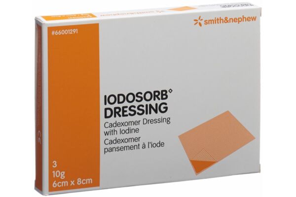 Iodosorb dressing 10 g 6x8cm 3 pce