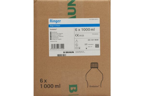 Ringer B. Braun sol rinç 1000ml Ecotainer 6 pce