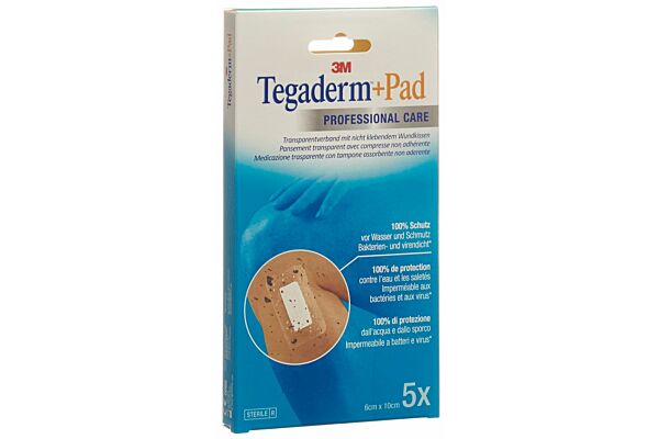 3M Tegaderm+Pad 6x10cm compresse 2.5x6cm 5 pce