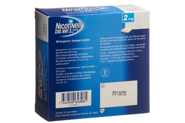 Nicotinell Gum 2 mg cool mint 204 Stk