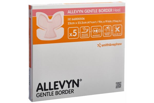 Allevyn Gentle Border Heel 23x23.2cm 5 pce