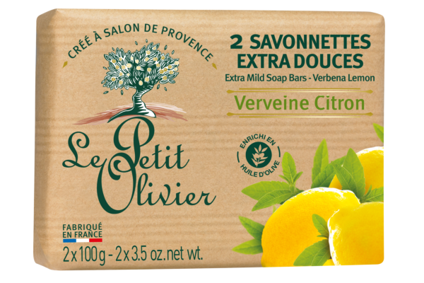 Le Petit Olivier savonnette extra douce verveine-citron 2 x 100 g