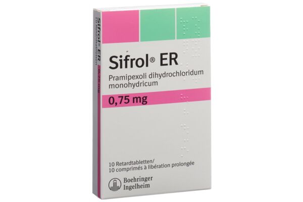 Commander Sifrol ER cpr ret 0.75 mg 10 pce sur ordonnance | SUN STORE