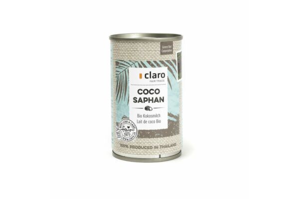 Claro coco saphan lait de coco bio bte 160 ml