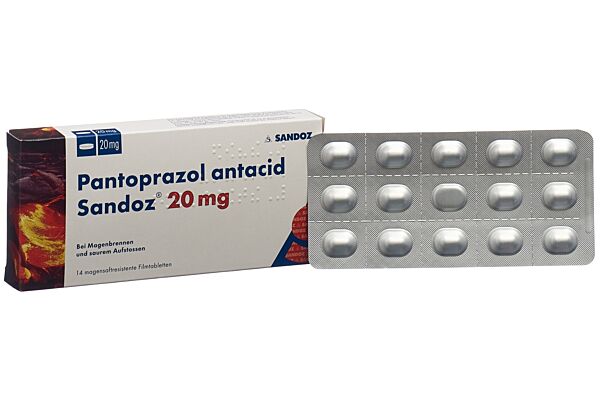 Pantoprazole antacid Sandoz cpr pell 20 mg 14 pce