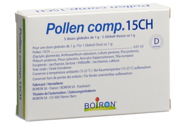 Boiron Pollen comp. Glob CH 15 5 x 1 Dos