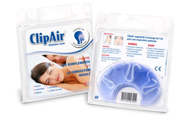 ClipAir dilatateur nasal S/M/L contre les ronflements et la congestion nasale 3 pce