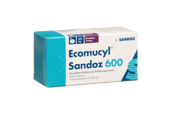 Ecomucyl Sandoz cpr eff 600 mg bte 10 pce