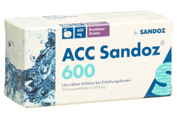 ACC Sandoz Brausetabl 600 mg mit Brombeeraroma Ds 10 Stk