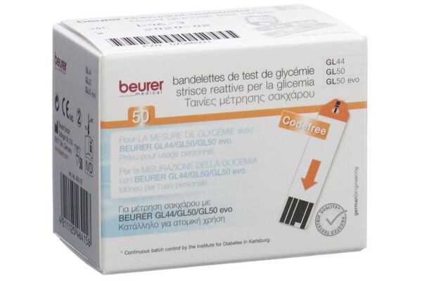 Beurer Teststreifen für GL44+GL50 mmol/L 2 x 25 Stk