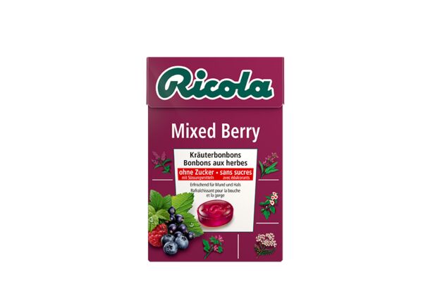 Ricola Mixed Berry Kräuterbonbons ohne Zucker Box 50 g