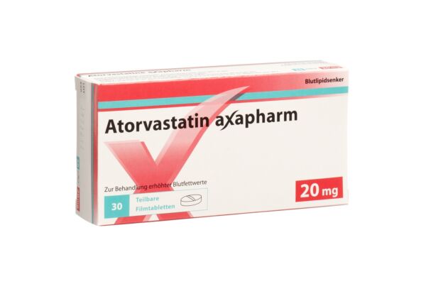 Atorvastatin axapharm Filmtabl 20 mg 30 Stk