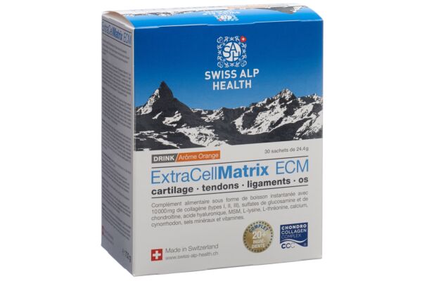 Extra Cell Matrix ECM Drink articulation cartilage tendons ligaments et os Arôme orange sach 30 pce