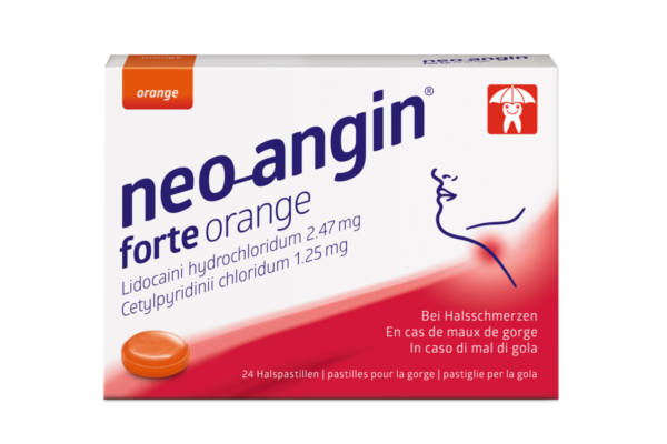neo-angin forte pastilles pour la gorge orange 24 pce