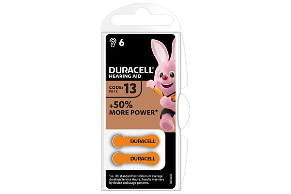 Duracell Batterie EasyTab 13 Zinc Air D6 1.4V 6 Stk