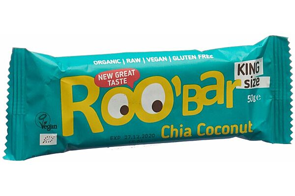 Roobar barre crue de chia et noix de coco 50 g