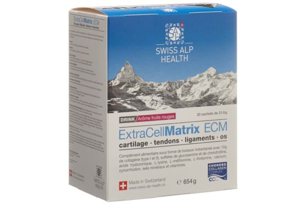 Extra Cell Matrix ECM Drink articulation cartilage tendons ligaments et os Arôme fruits rouges sach 30 pce