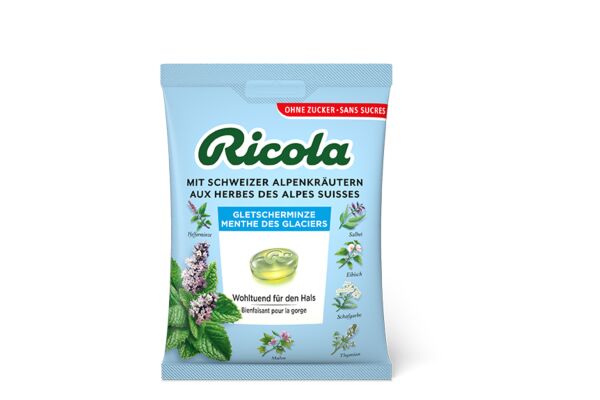 Ricola Gletscherminze Kräuterbonbons ohne Zucker mit Stevia Btl 125 g