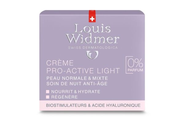 Louis Widmer crème pro active light sans parfum 50 ml