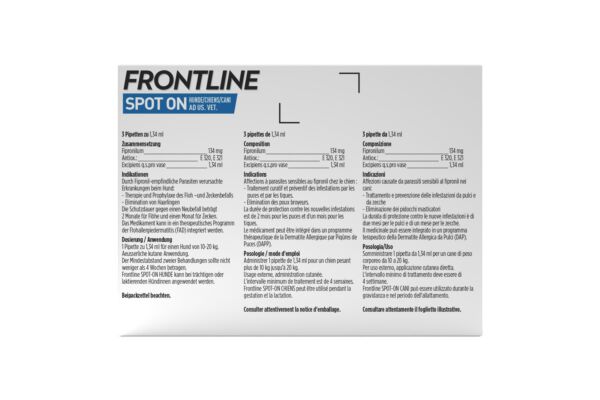 Frontline spot on chien M liste D 3 x 1.34 ml