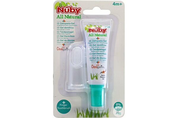 Nuby All Naturals Fingerzahnbürste und Zahncreme 20 g