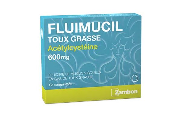 Fluimucil toux grasse cpr 600 mg 12 pce