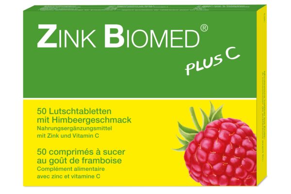 Zink Biomed plus C cpr sucer framboise 50 pce