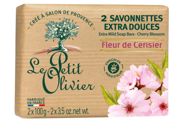 Le Petit Olivier savonnettes fleur de cerisier 2 x 100 g