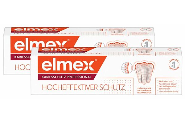 elmex PROTECTION CARIES PROFESSIONAL dentifrice duo 2 x 75 ml