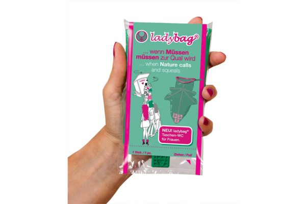 ladybag Taschen-WC für Frauen 700ml für Einmalgebrauch 52 g leicht ergonomische ovale Öffnung