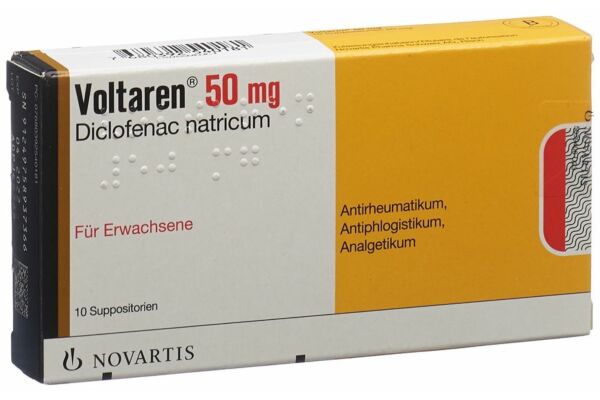 Voltarène supp 50 mg adult 10 pce