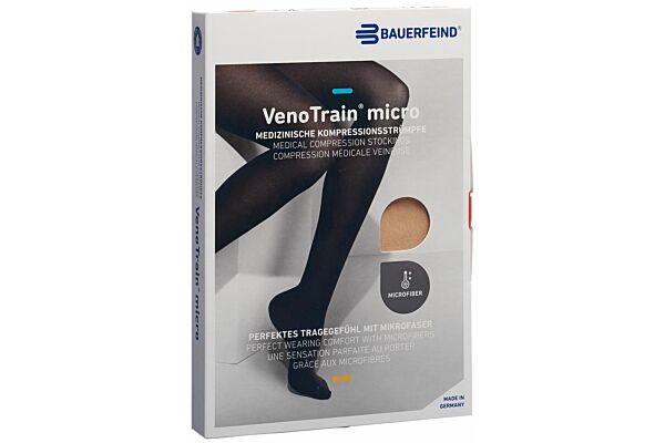 VENOTRAIN MICRO A-D CCL2 S normale/short pied ouvert crème 1 paire