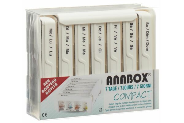 Anabox Compact 7 jours français/allemand/italien blanc