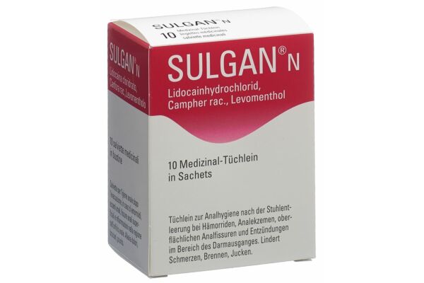 Sulgan-N lingettes médicinales en sachets 10 pce