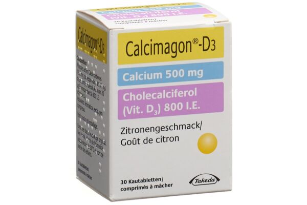 Calcimagon D3 Kautabl 500/800 Zitrone Ds 30 Stk