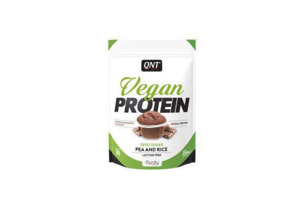 QNT Vegan Protein Zero Sugar-Lactose Free Chocolate Muffin Btl 500 g