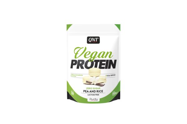 QNT Vegan Protein Zero Sugar-Lactose Free Vanilla Macaron sach 500 g