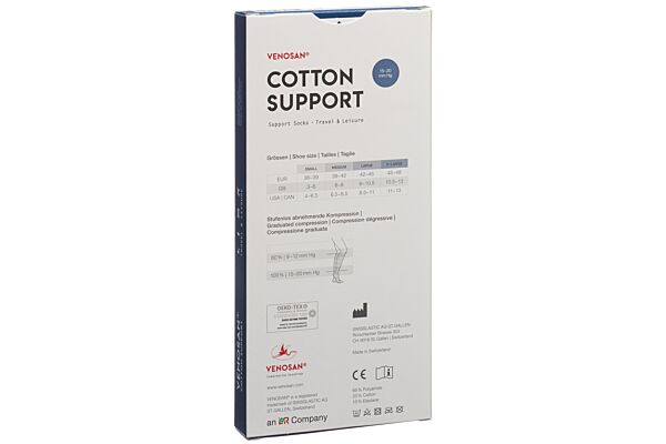 Venosan COTTON SUPPORT Socks A-D XL silver 1 Paar